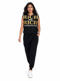Rich and Rich Women's Black Unapologetically Great Sleeveless Hoodie - Rich and Rich Homeopportunities