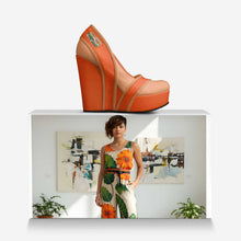 Load image into Gallery viewer, Rich and Rich BeigeEssence Women&#39;s Orange Leather Platform Pump
