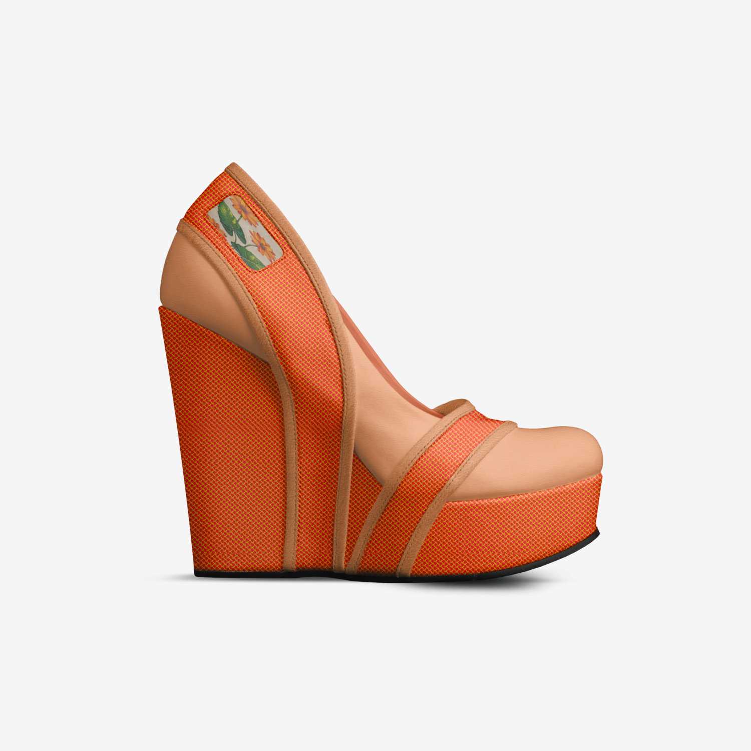 Rich and Rich BeigeEssence Women's Orange Leather Platform Pump