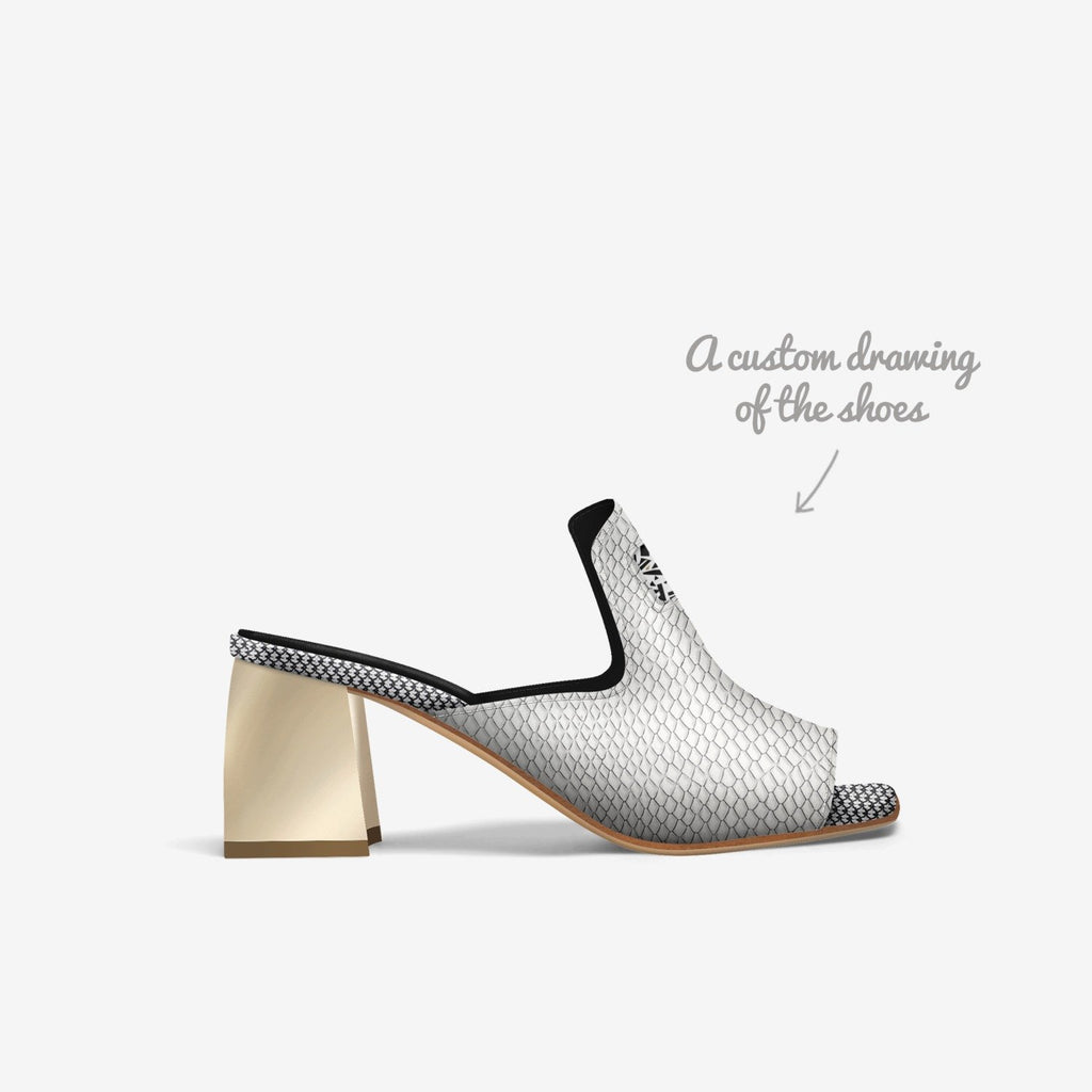 Rich and Rich Black-White-Summer Plain Luxe Women's Block Heel Sandal