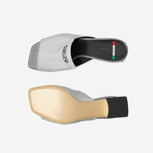 Load image into Gallery viewer, Rich and Rich Black-White-Summer Plain Luxe Women&#39;s Block Heel Sandal
