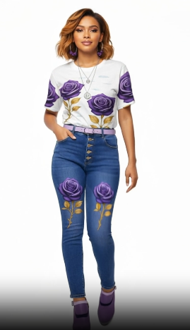 Rich and Rich Lavendar Rose Women's Jeans