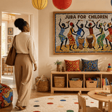 Panoramic 1000-piece wooden puzzle showing Juba dance evolution from fields to stage — alternate view