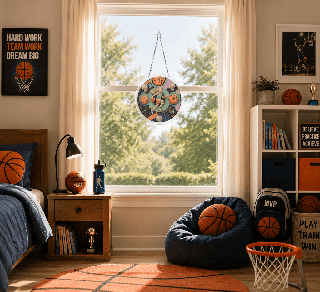 Rich and Rich Hoop Dreams Acrylic Kids Jigsaw Window Ornament - Rich and Rich Homeopportunities