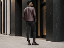 Load image into Gallery viewer, RichandRich_Biz Elegant Burgundy Men's Biker Boot Boot - Rich and Rich Homeopportunities
