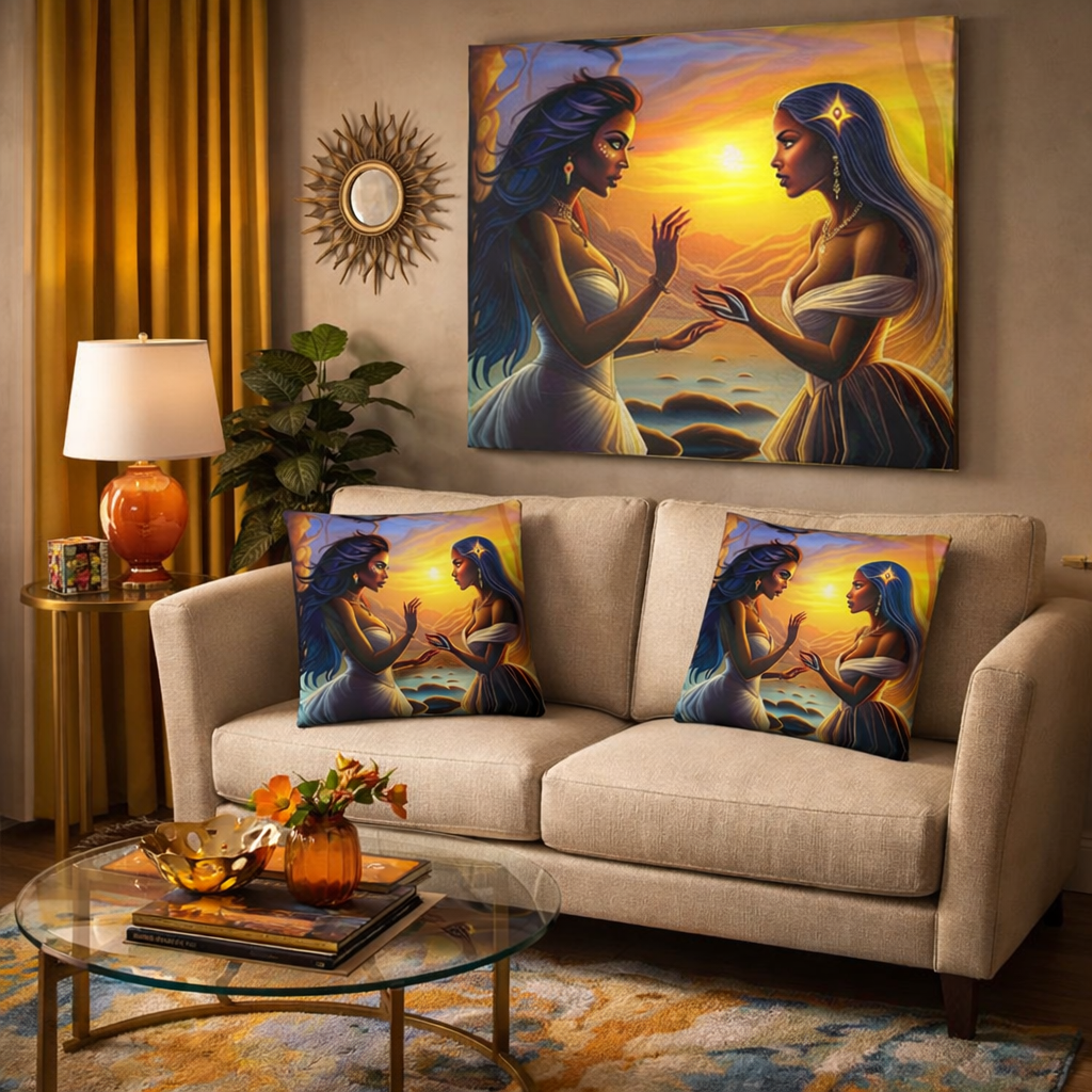 LuiiLoviie and Conchita Saga Yellow Multicolor Cushions by Rich and Rich