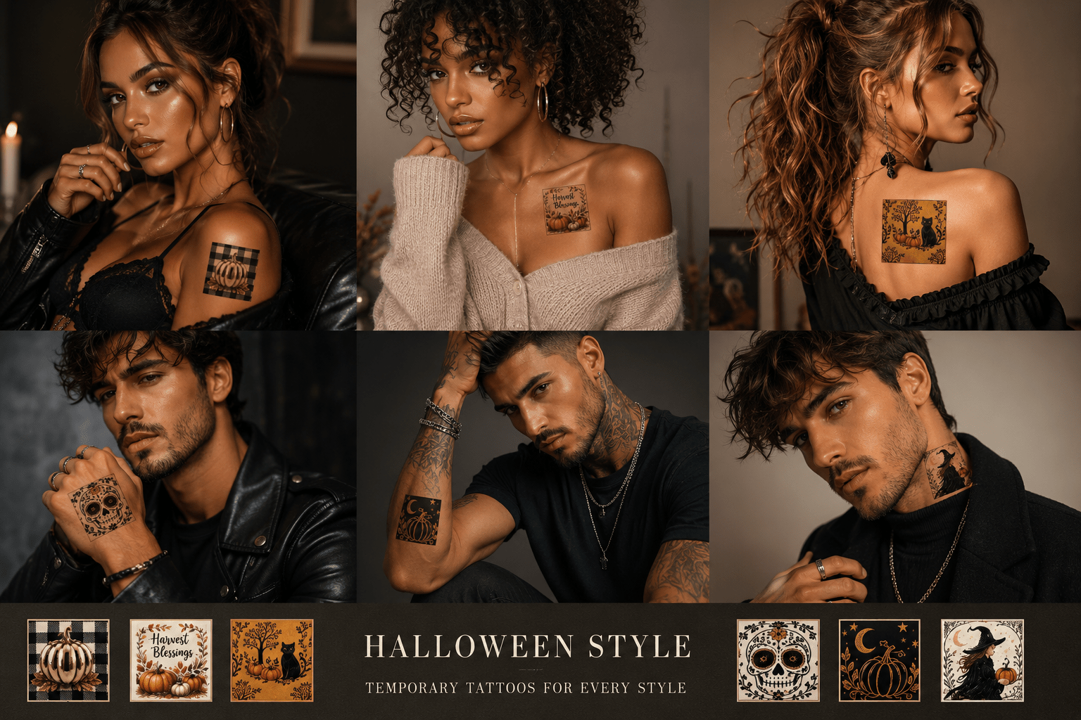 Rich and Rich Halloween Personalized Temporary Tatoo Set of 6 Sheets - Rich and Rich Homeopportunities