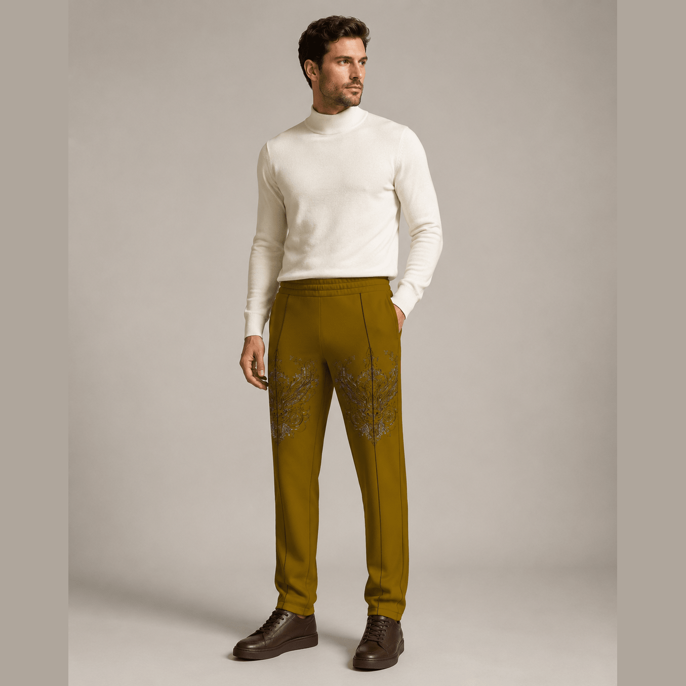 Rich and Rich Men's Brown Designer Tracksuit Trousers - Rich and Rich Homeopportunities