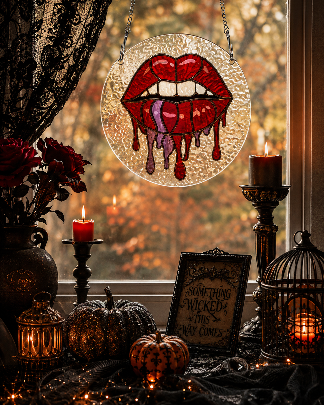 Rich and Rich Assembled Jigsaw Puzzle Halloween Lips