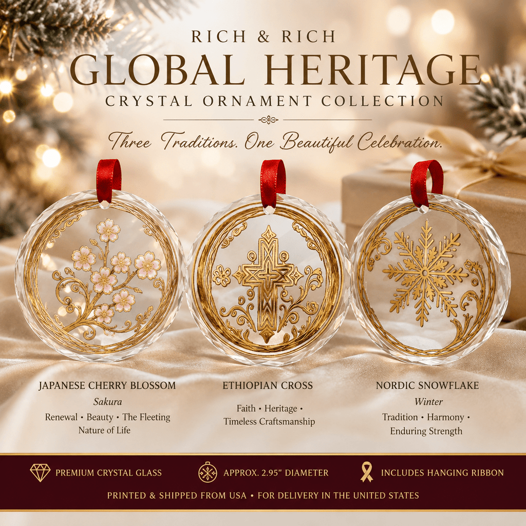 Unity In Harmony Set Of Three Round Crystal Glass Ornaments - Rich and Rich Homeopportunities