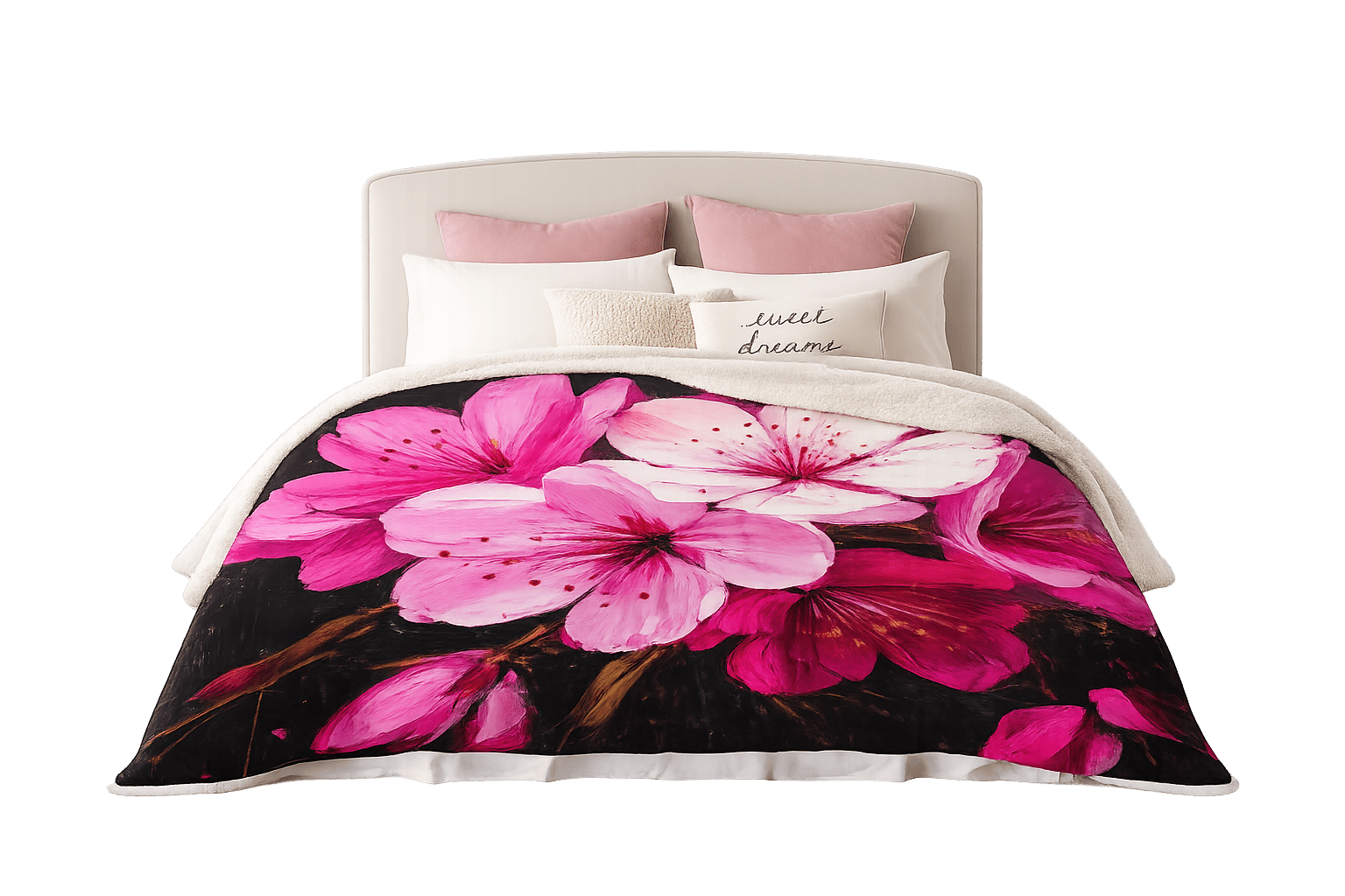Rich and Rich Japanese Cherry Blossom Sherpa Fleece Blanket 90 x 108 - Rich and Rich Homeopportunities