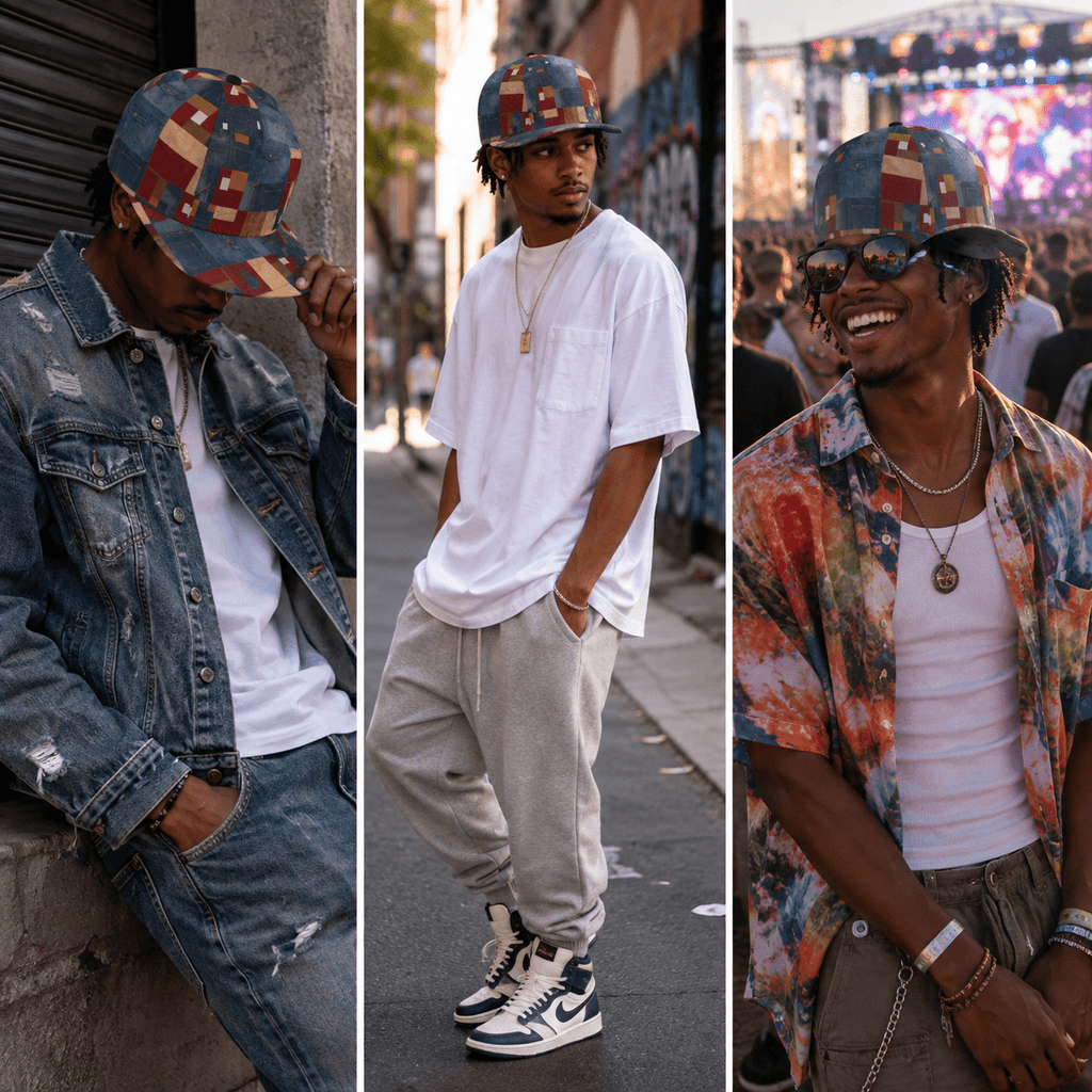 Rich and Rich Unisex Multicolor Jean Look Snapback Hat - Rich and Rich Homeopportunities