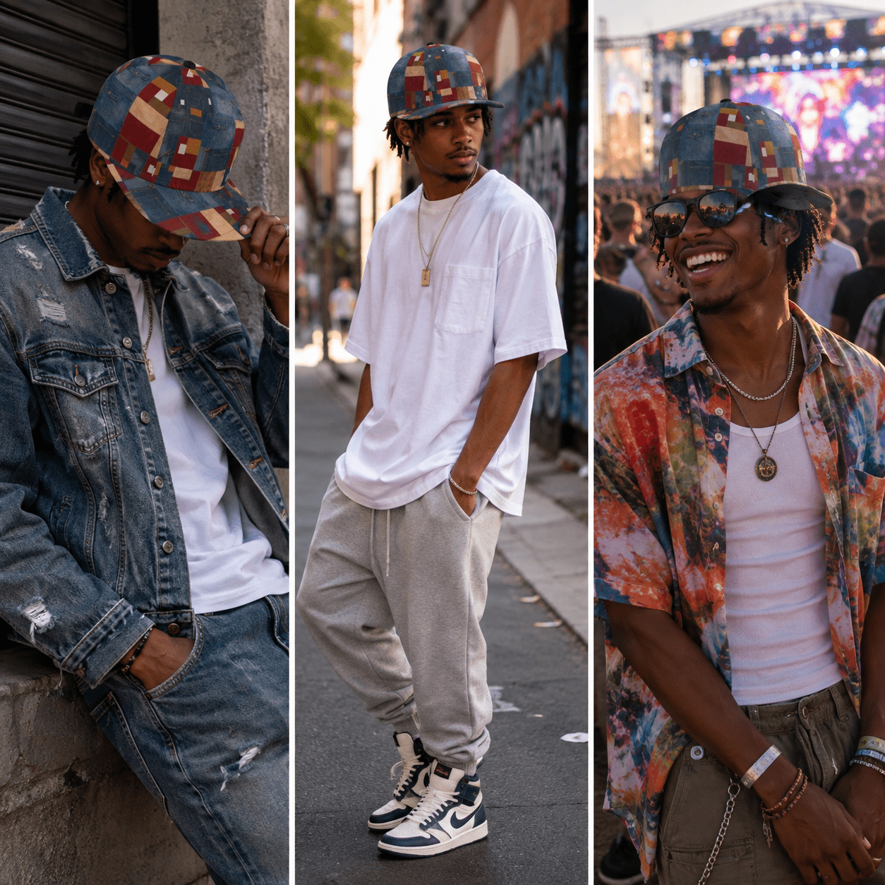 Rich and Rich Unisex Multicolor Jean Look Snapback Hat - Rich and Rich Homeopportunities