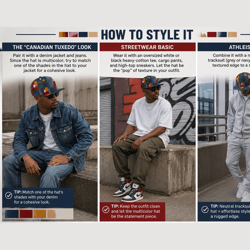 Rich and Rich Unisex Multicolor Jean Look Snapback Hat - Rich and Rich Homeopportunities