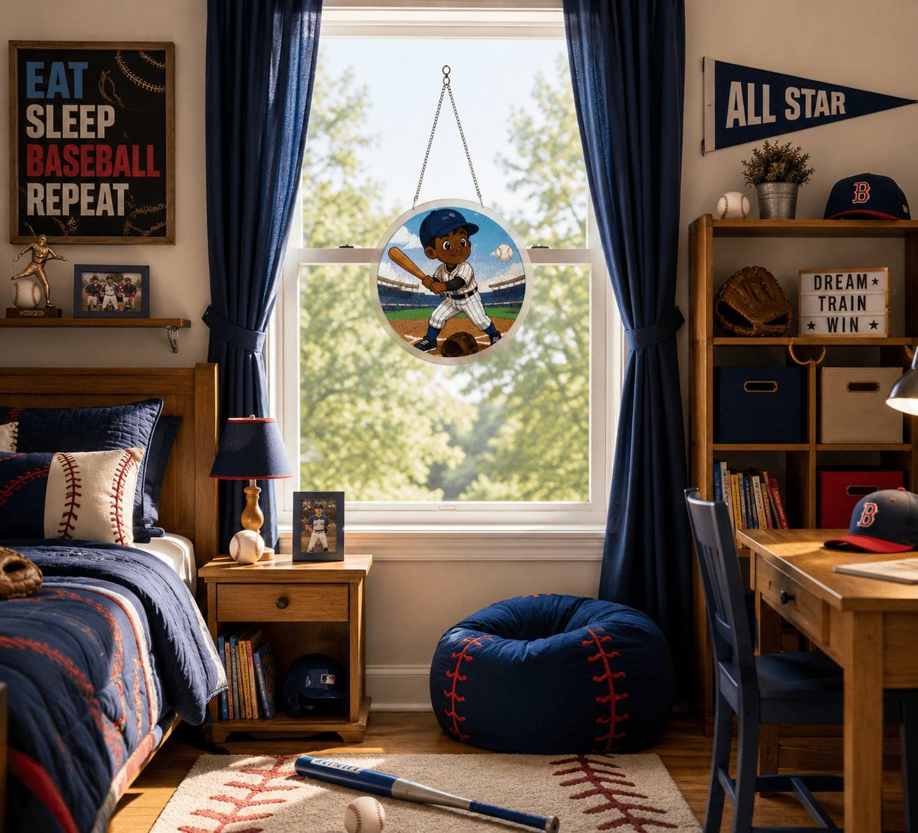 Rich and Rich Kids Baseball Jigsaw Puzzle Window Ornament - Rich and Rich Homeopportunities