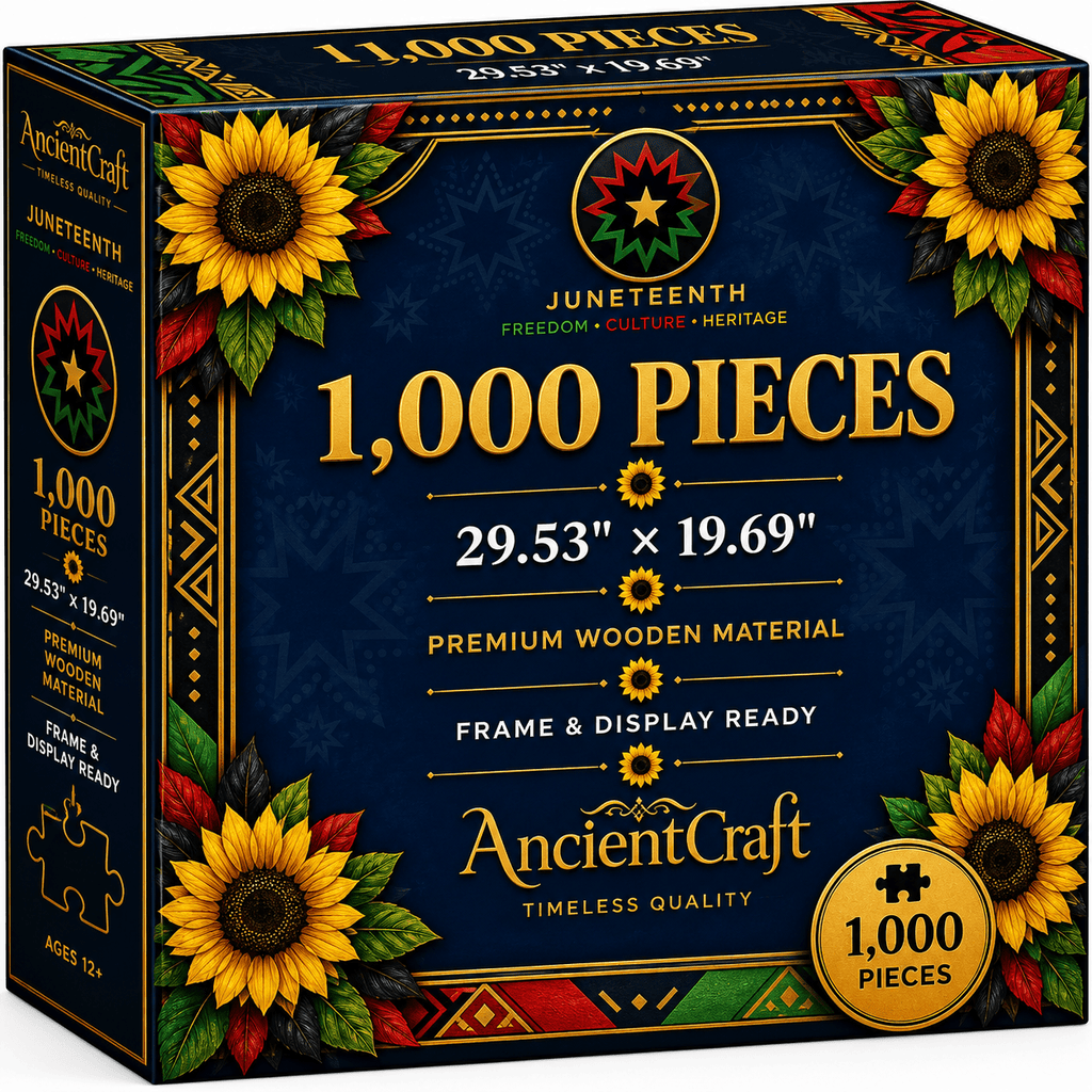 AncientCraft — Juneteenth Heritage | 1000-Piece Wooden Freedom Mosaic Jigsaw Puzzle - Rich and Rich Homeopportunities