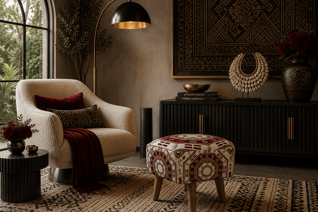 Rich and Rich Heritage Harmony Hex Footstool - Rich and Rich Homeopportunities