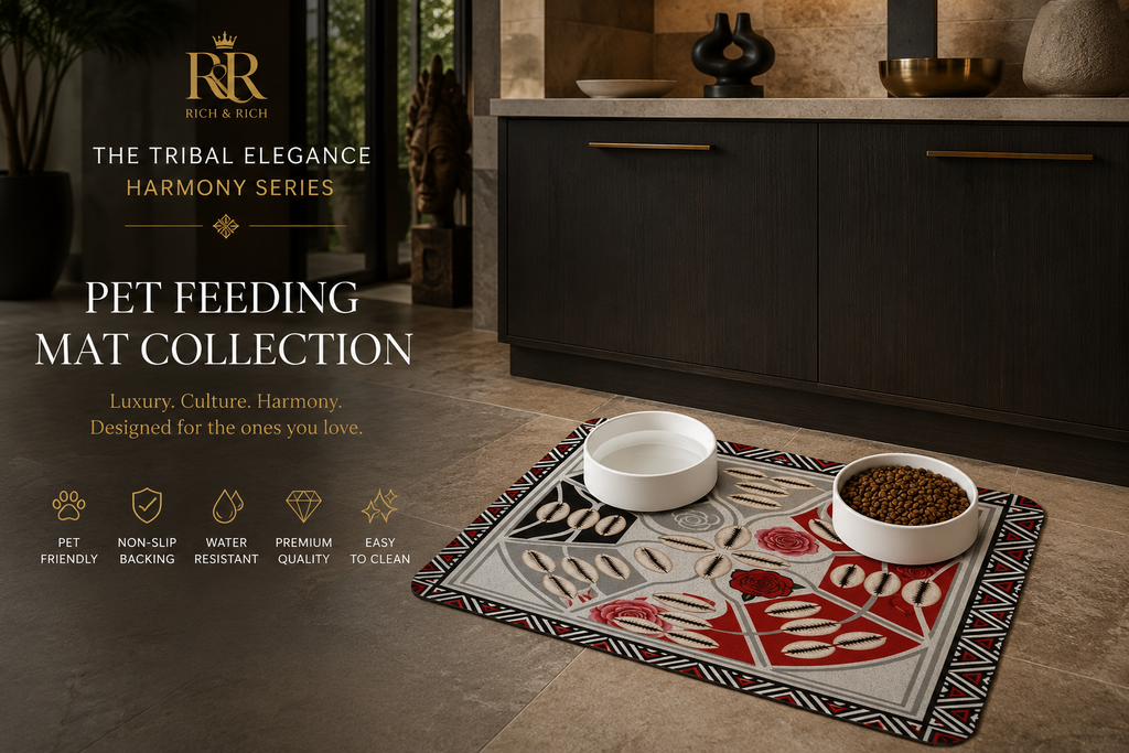 Rich and Rich Tribal Pet Feeding Mat 40 x 30 Pet Feeding Mat 40x30cm