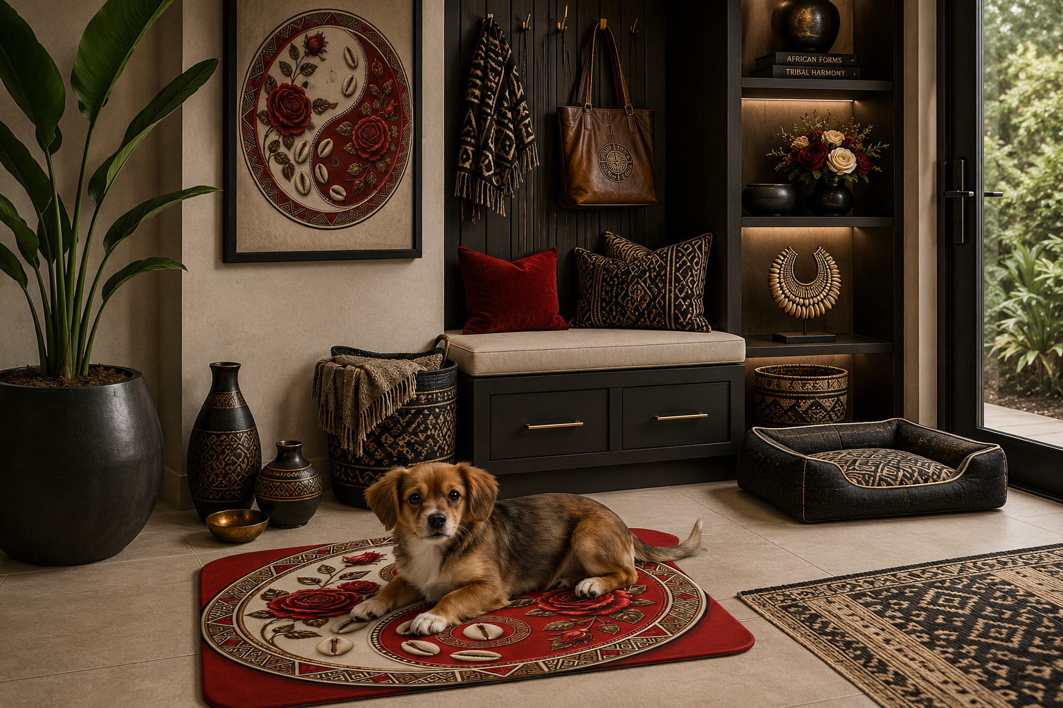 Rich and Rich Tribal Elegance Yin-Yang Pet Mat Pet Mat 25x18inch