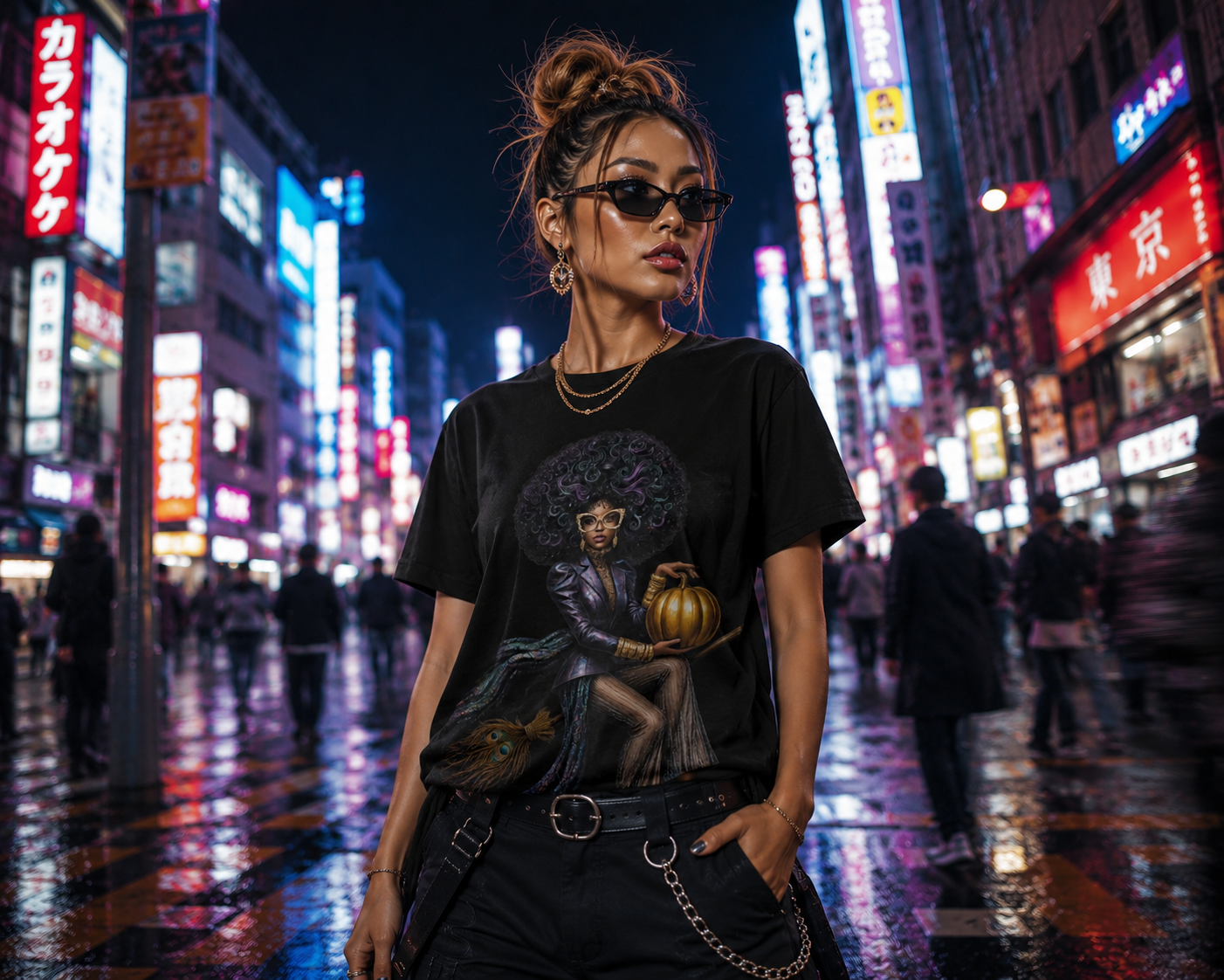 A Rich and Rich Women's Halloween On A Broomstick Black T-shirt - Rich and Rich Homeopportunities