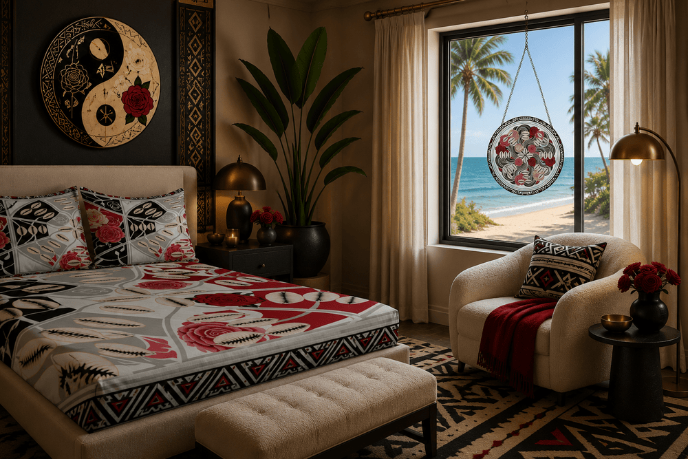 The Tribal Elegance Harmony Series – Rose Legacy Glass Suncatcher Glass Suncatcher - Rich and Rich Homeopportunities