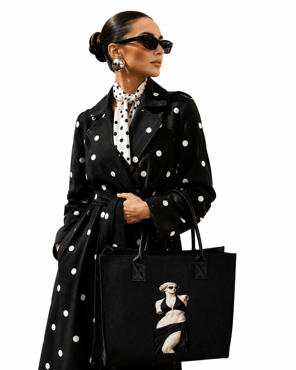 Rich and Rich Modern Goddess Black Felt Tote Bag | Premium Reusable Shopping, Work & Travel Tote | Made in USA - Rich and Rich Homeopportunities