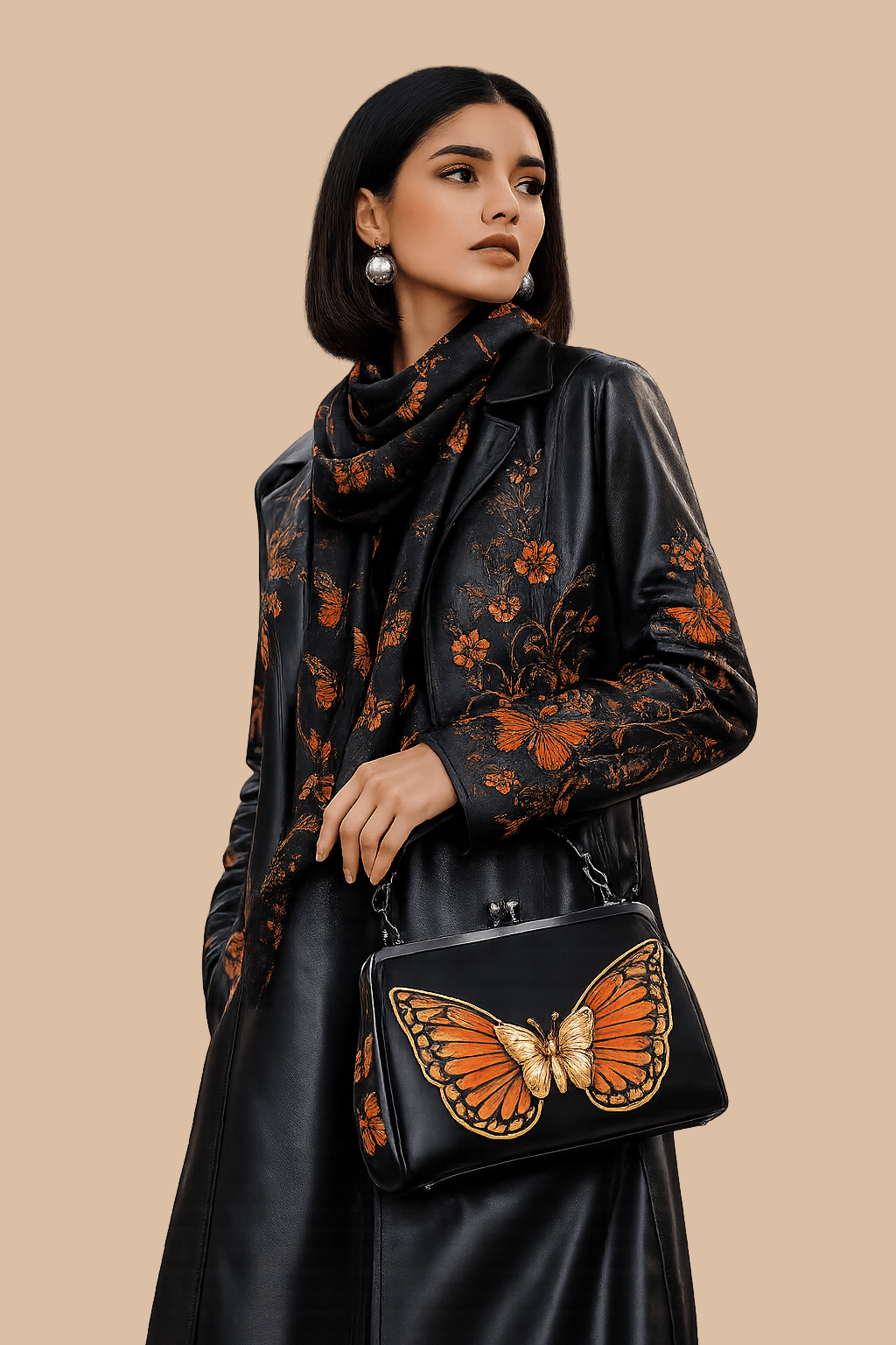 Rich and Rich Women's Orange Monarch Kisslock Crossbody Shoulder Bag - Rich and Rich Homeopportunities