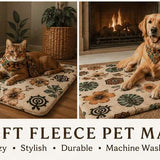 Tropical Tribal Pet Mat 25×18 in — Soft Flannel Fleece