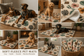 Rich and Rich Tropical Tribal Print with Geometric Motifs Pet Mat – 25 × 18 Inch | Soft Washable Pet Feeding and Resting Mat (USA) - Rich and Rich Homeopportunities