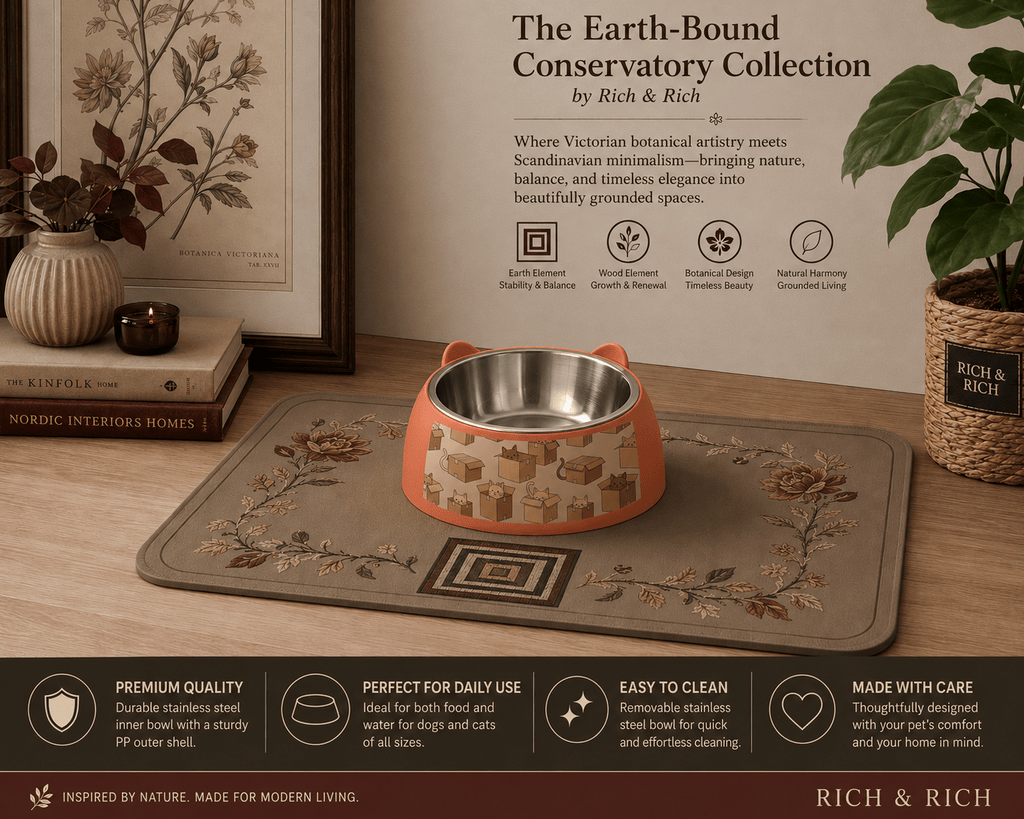 Rich and Rich Cat In The Box Orange Pet Bowl - Rich and Rich Homeopportunities