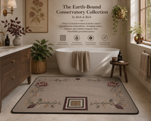 Load image into Gallery viewer, Rich and Rich Elegant Brown Floral Rug With Geometric Motif Area Rug with Black Binding 31"x20" (USA)
