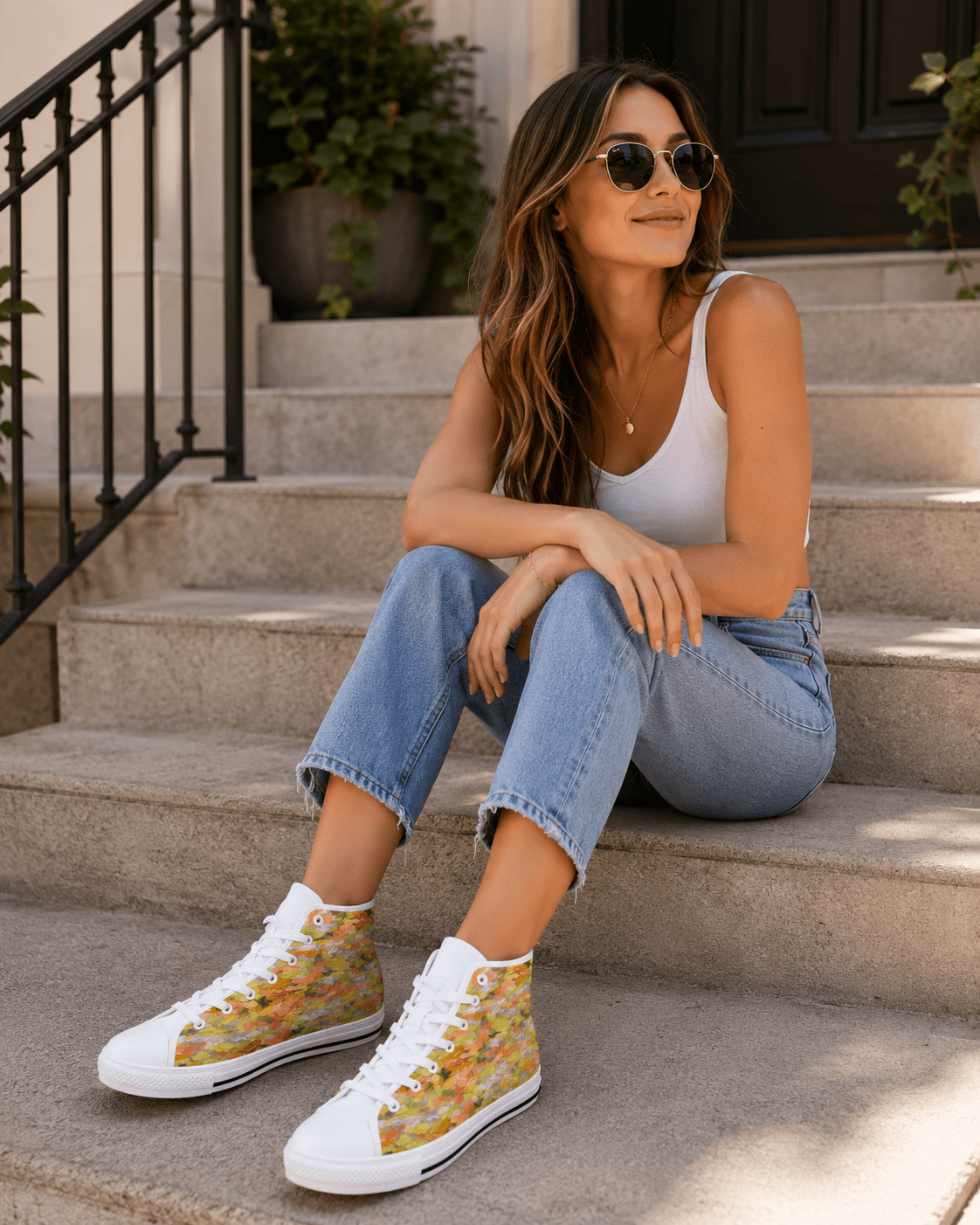 Rich and Rich Golden Muse Women's High-Top Sneakers - Rich and Rich Homeopportunities