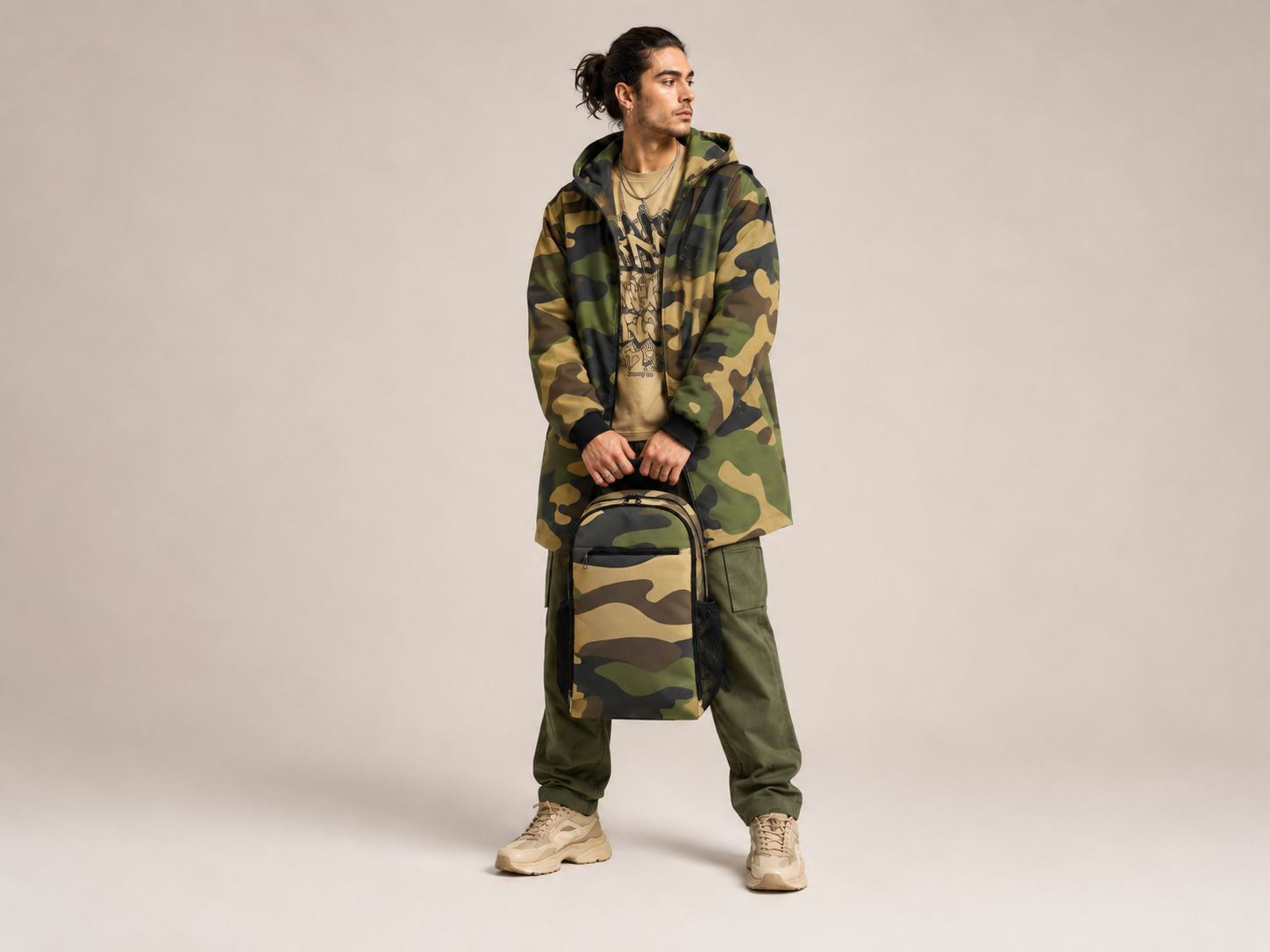 Rich and Rich Camo Green Unisex Sports Travel Backpack | Durable 1200D Nylon Backpack for School, Gym &amp; Daily Travel