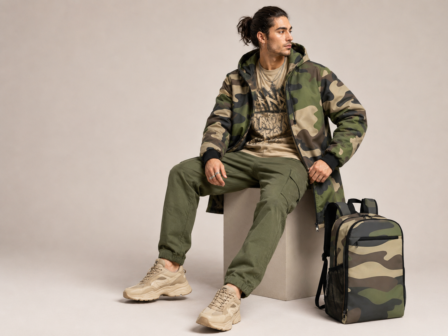 Rich and Rich Camo Green Unisex Sports Travel Backpack | Durable 1200D Nylon Backpack for School, Gym &amp; Daily Travel