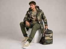 Load image into Gallery viewer, Rich and Rich Camo Green Men’s Fleece-Lined Mid Length Hooded Coat | Fall &amp; Winter Streetwear Jacket - Rich and Rich Homeopportunities

