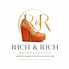 Load image into Gallery viewer, Rich and Rich BeigeEssence Women’s Orange Italian Leather Platform Pump | 5-Inch Designer Wedge - Rich and Rich Homeopportunities
