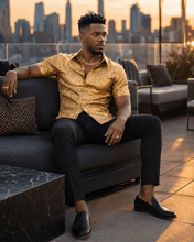 Load image into Gallery viewer, Rich and Rich Gold Baroque Men's Short Sleeved Shirt - Rich and Rich Homeopportunities
