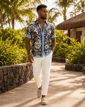 Load image into Gallery viewer, Rich and Rich Tropical Botanical Men's Short Sleeved Shirt - Rich and Rich Homeopportunities
