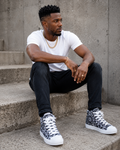 Rich and Rich Mandala High-Top Canvas Sneakers