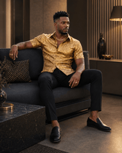 Load image into Gallery viewer, Rich and Rich Gold Baroque Men's Short Sleeved Shirt - Rich and Rich Homeopportunities
