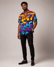 Load image into Gallery viewer, Rich and Rich Graffiti Print Men's Short Sleeved Shirt - Rich and Rich Homeopportunities

