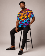 Load image into Gallery viewer, Rich and Rich Graffiti Print Men's Short Sleeved Shirt - Rich and Rich Homeopportunities
