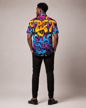 Load image into Gallery viewer, Rich and Rich Graffiti Print Men's Short Sleeved Shirt - Rich and Rich Homeopportunities
