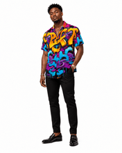Load image into Gallery viewer, Rich and Rich Graffiti Print Men's Short Sleeved Shirt - Rich and Rich Homeopportunities
