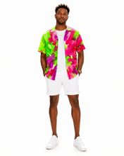 Load image into Gallery viewer, Men's Hot Magenta &amp; Lime Explosion Hawaiian Shirt - Rich and Rich Homeopportunities
