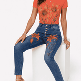 Rich and Rich Tiger Lily Denim and Coral T-Shirt