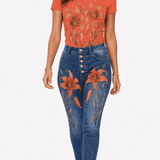 Rich and Rich Tiger Lily Denim and Coral T-Shirt