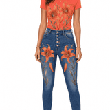 Rich and Rich Tiger Lily Denim and Coral T-Shirt