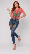 Load image into Gallery viewer, Gothic Wings &amp; Cross Graphic Denim &amp; Tee Set - Rich and Rich Homeopportunities
