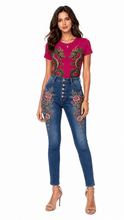 Load image into Gallery viewer, Dragon Embroidery Graphic Denim &amp; Tee Set - Rich and Rich Homeopportunities
